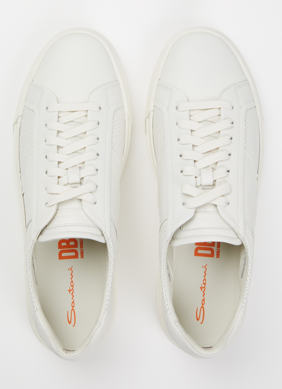 Santoni DBS32 sneaker van leer - detail 3 wit