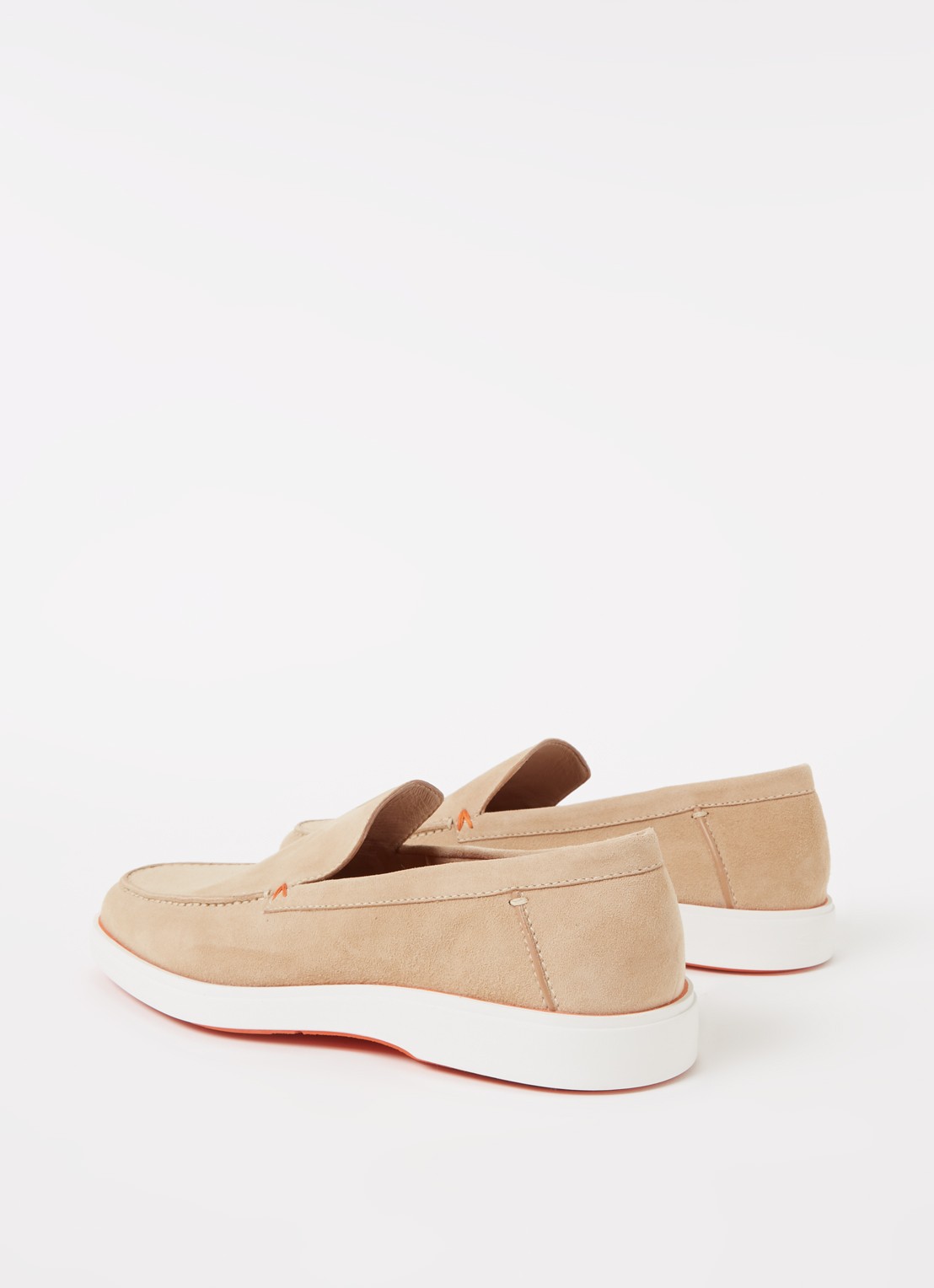 Santoni Detroit loafer van suède  - detail 4 beige