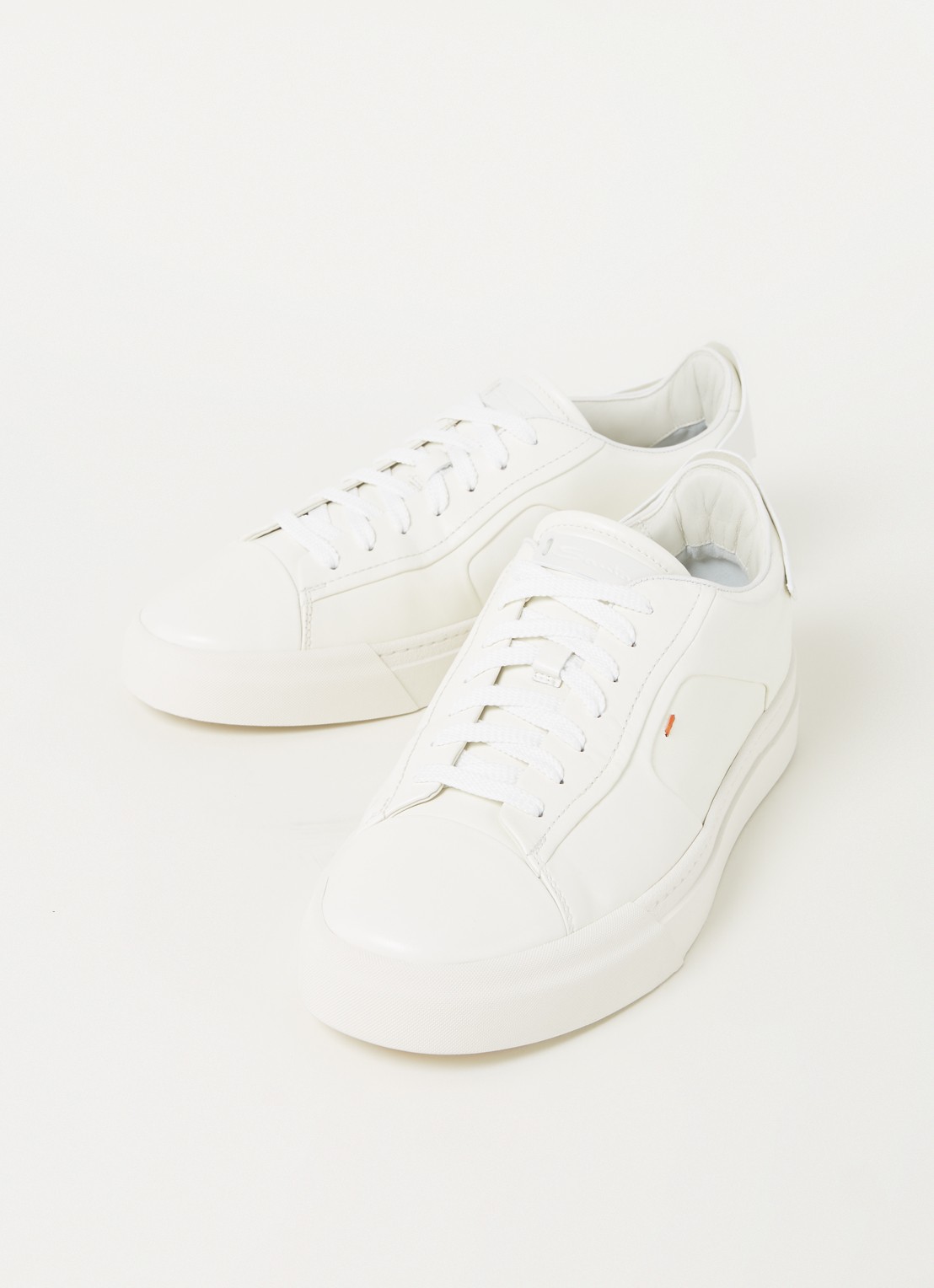 Santoni Gloria sneaker van leer  - detail 3 wit