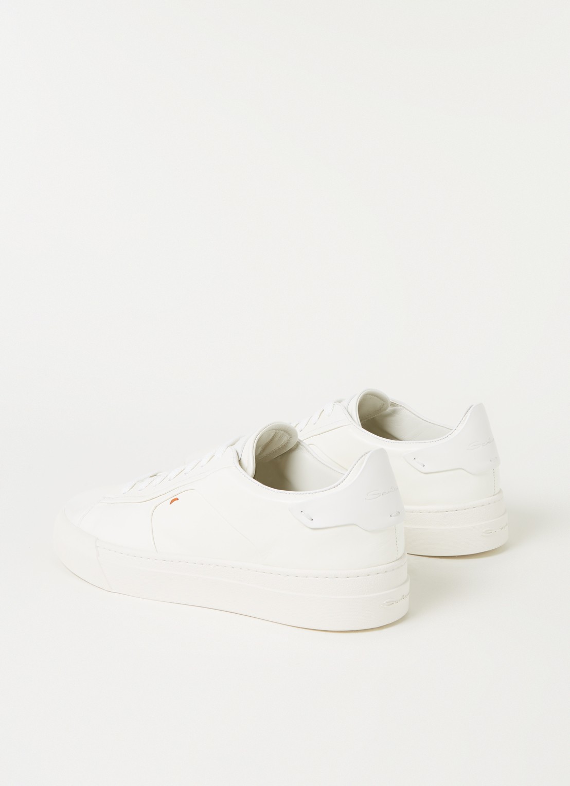 Santoni Gloria sneaker van leer  - detail 4 wit