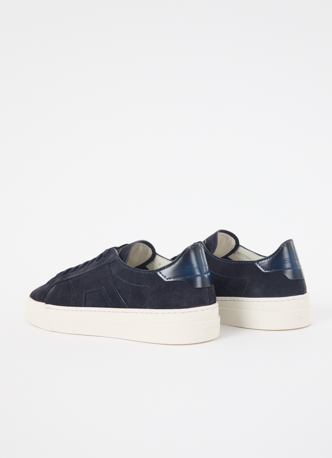Santoni Gloria sneaker van suède - achterkant 6 donkerblauw