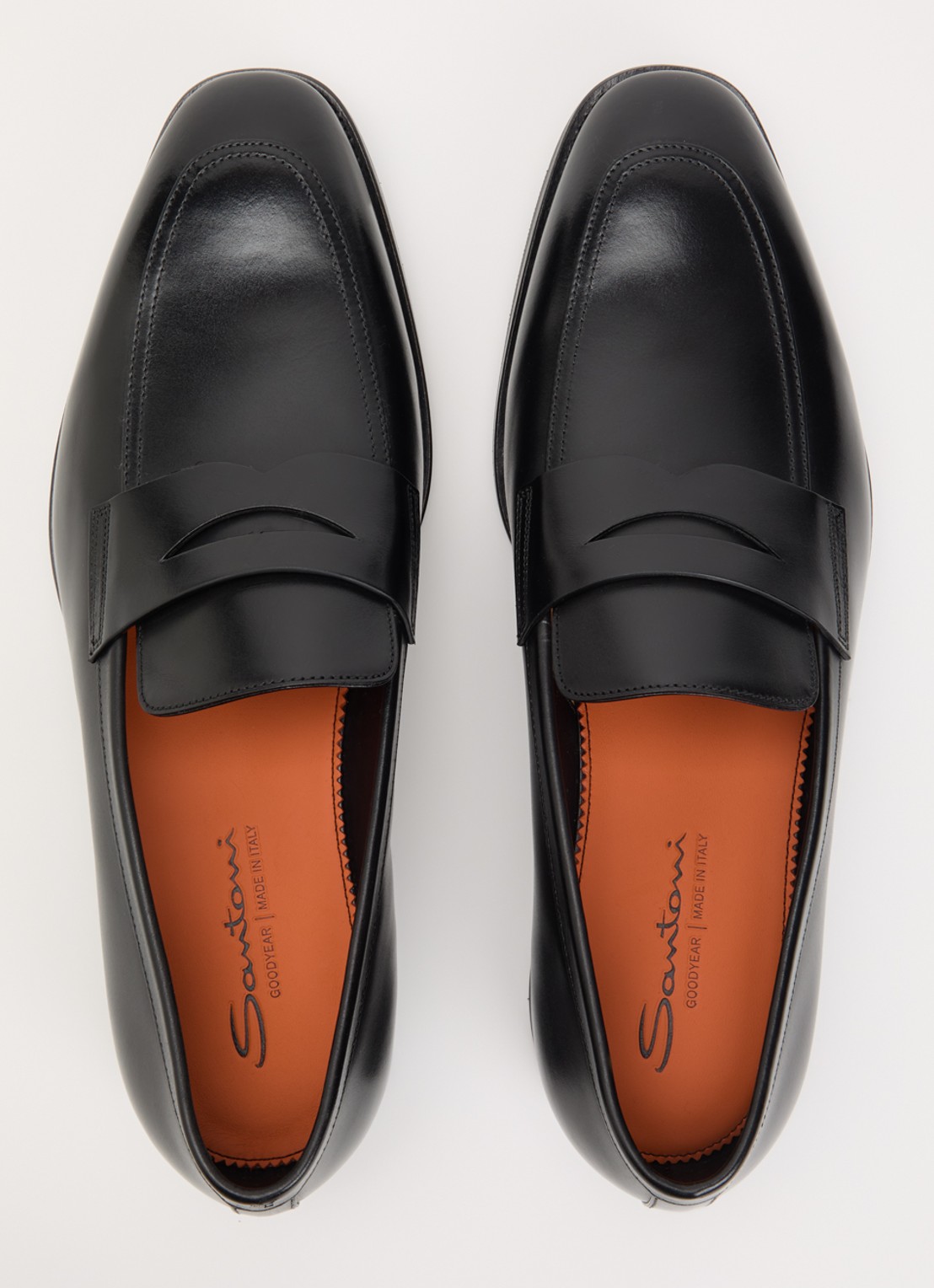 Santoni Gregor loafer van leer - detail 2 zwart