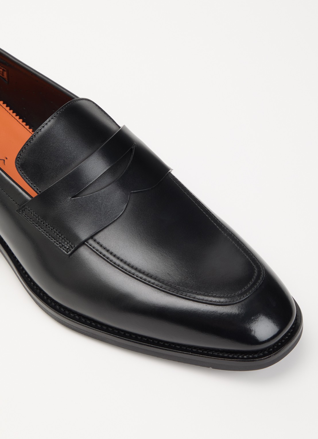 Santoni Gregor loafer van leer - detail 4 zwart