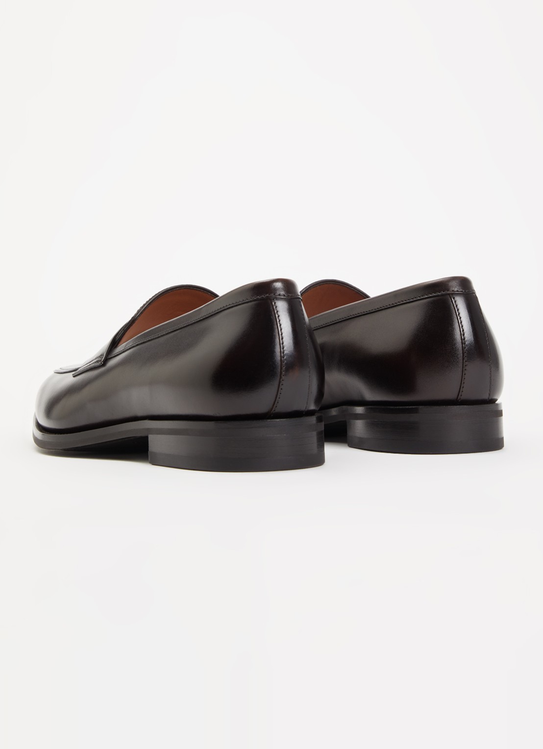 Santoni Gregor loafer van leer - achterkant donkerbruin