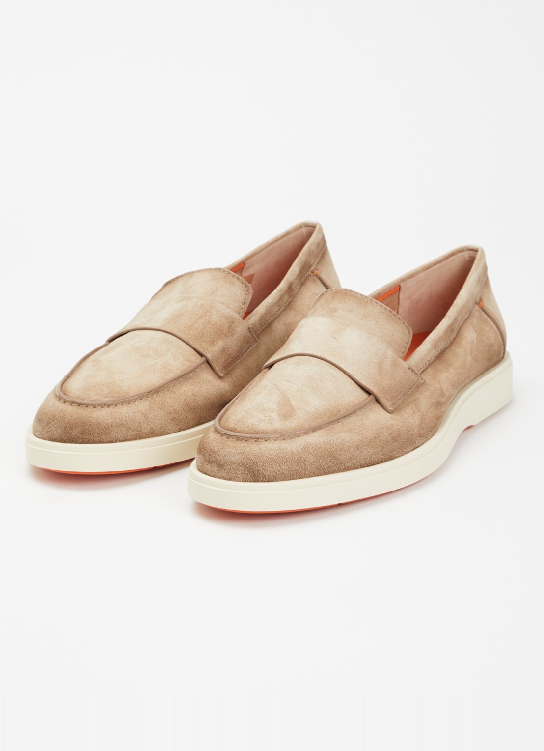 Santoni Revolve loafer van suède - detail 3 beige