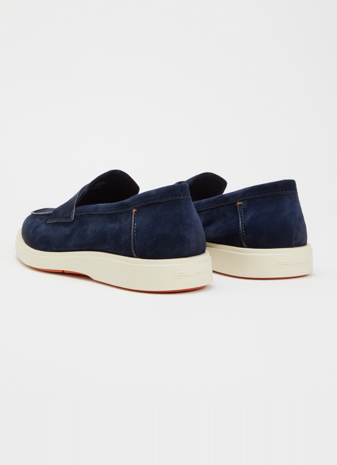 Santoni Revolve loafer van suède - detail 2 royalblauw
