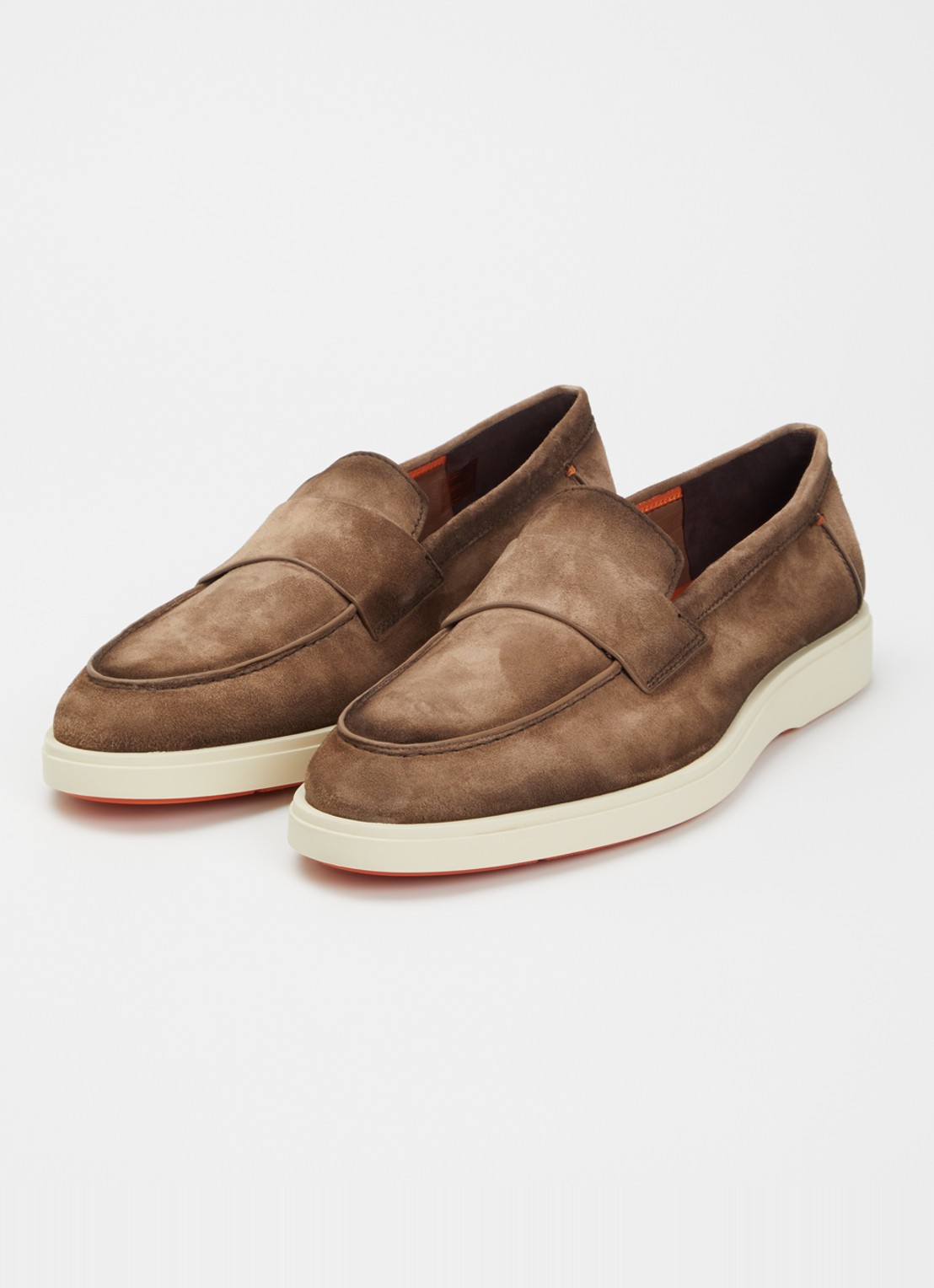 Santoni Revolve loafer van suède - detail 3 bruin