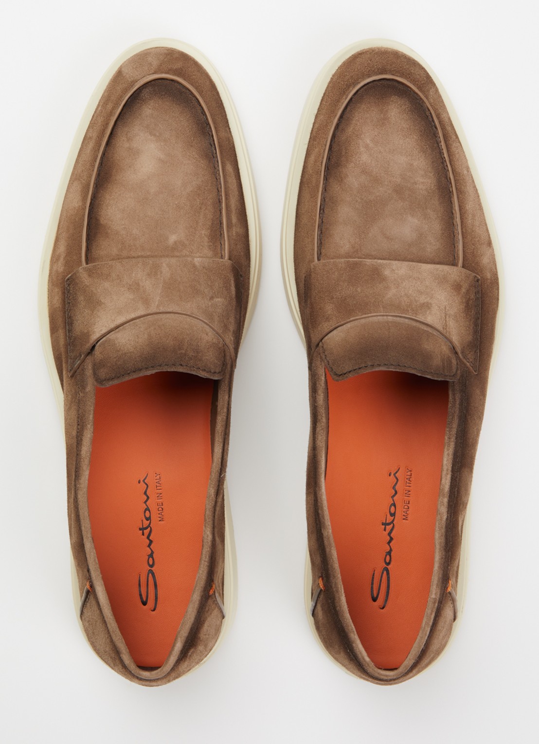 Santoni Revolve loafer van suède - detail 4 bruin