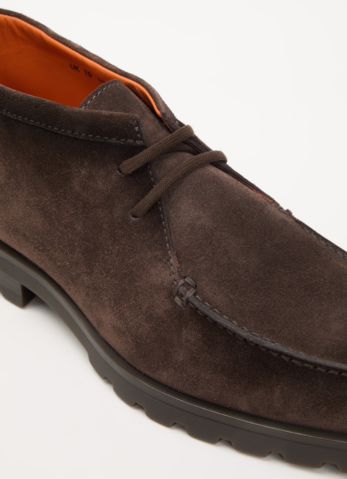Santoni Rock veterschoen van suède - detail 5 donkerbruin