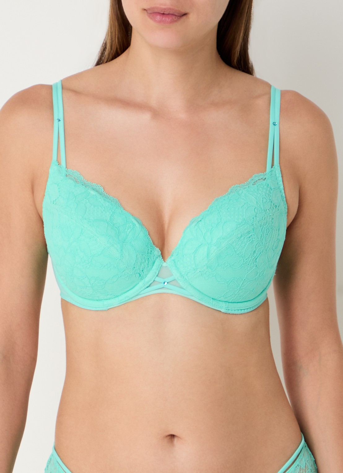 Sarda Amelia push-up bh uitneembare pads - detail 3 zeegroen