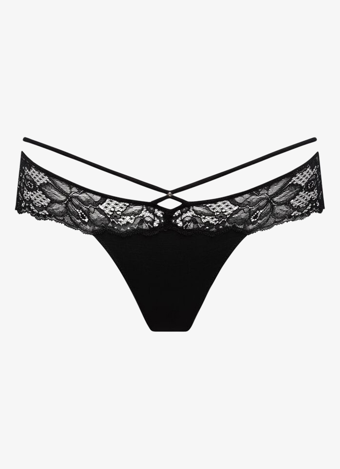 Sarda  Amelia tanga met kant - voorkant 2 zwart