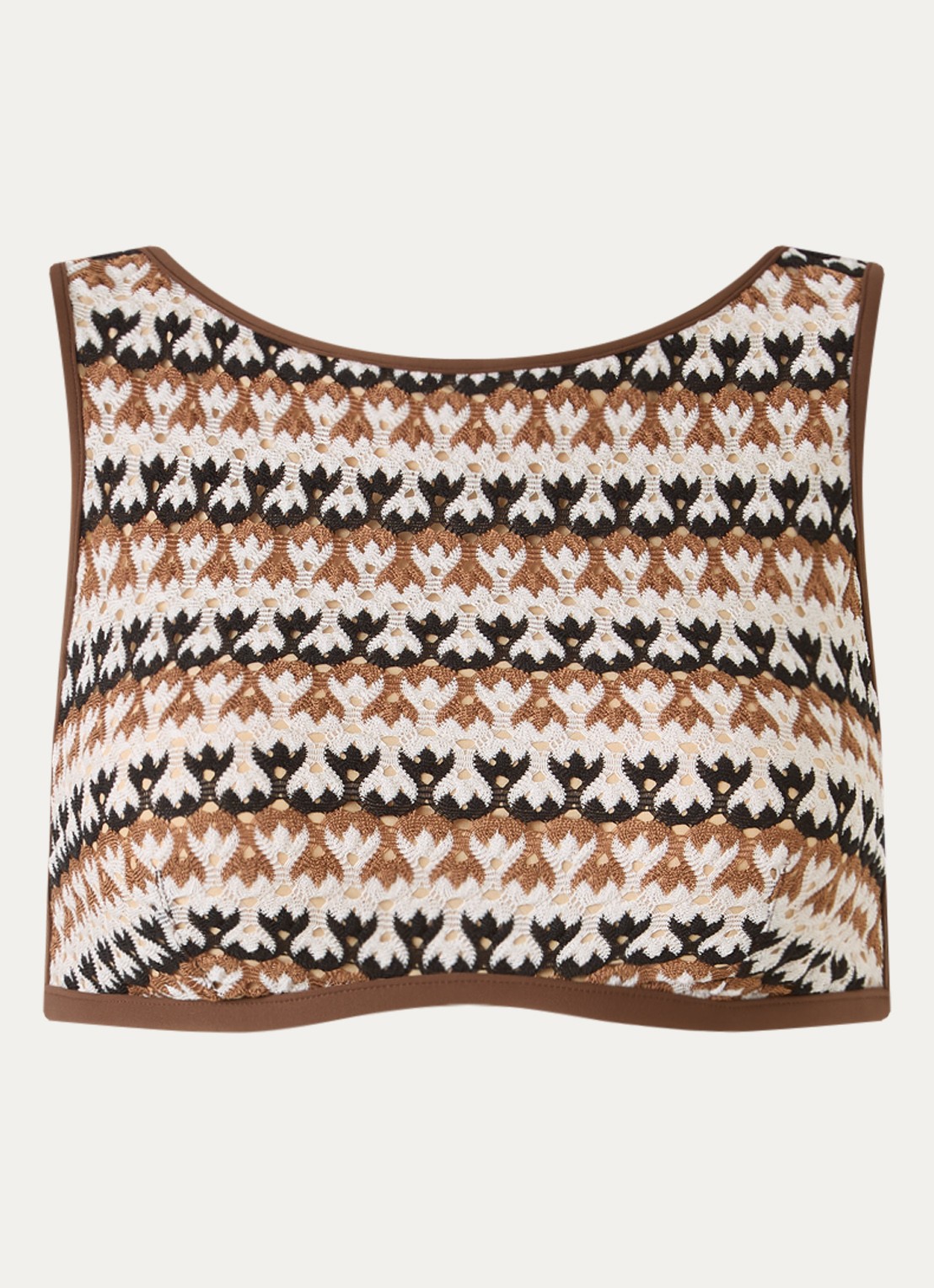 Sarda Biles bikinitop van crochet met print - voorkant zand