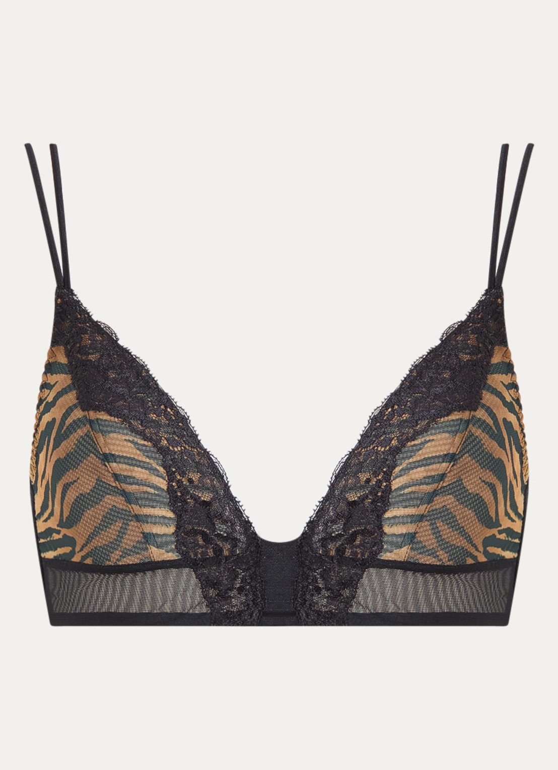 Sarda Bremer bralette van mesh - voorkant bruin
