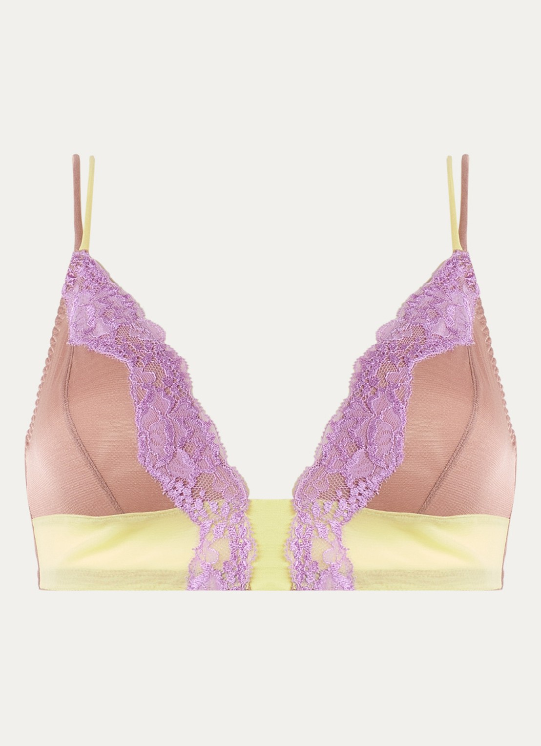 Sarda Bremer bralette van mesh - voorkant lila