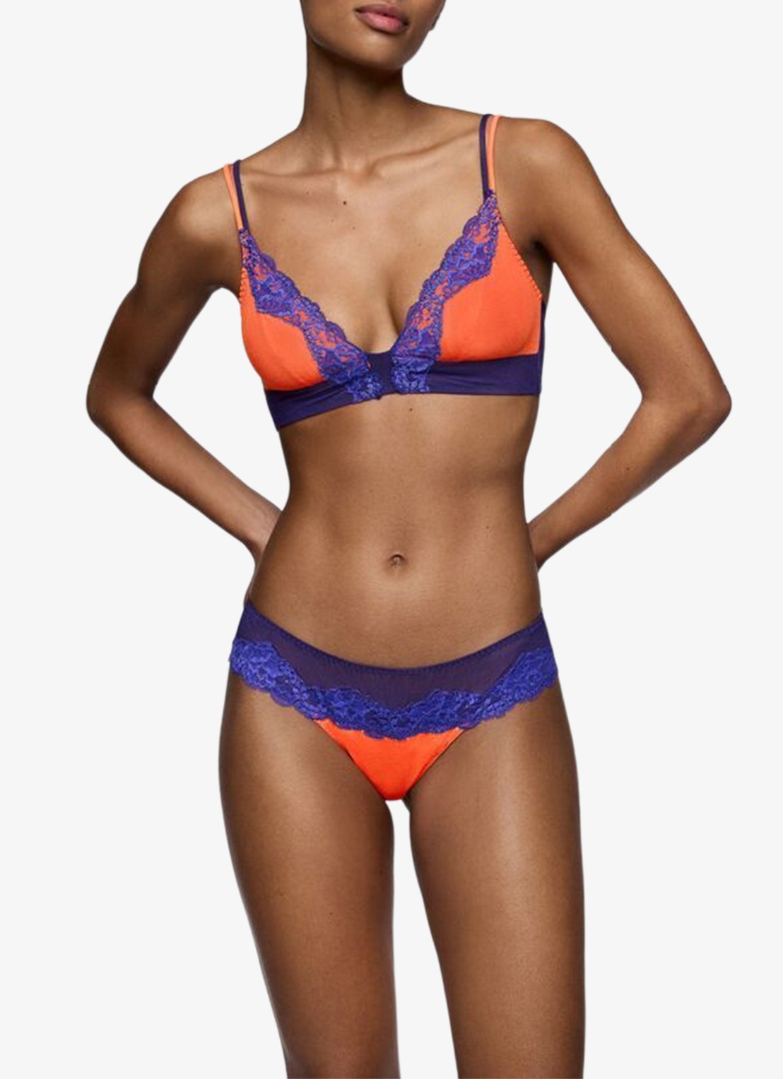 Sarda Bremer bralette van mesh - voorkant 2 orange