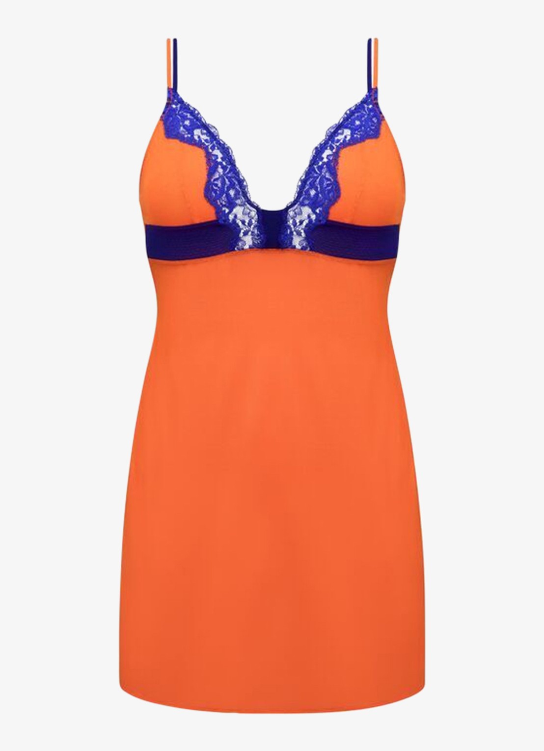 Sarda Bremer slipdress met kant - voorkant 3 orange
