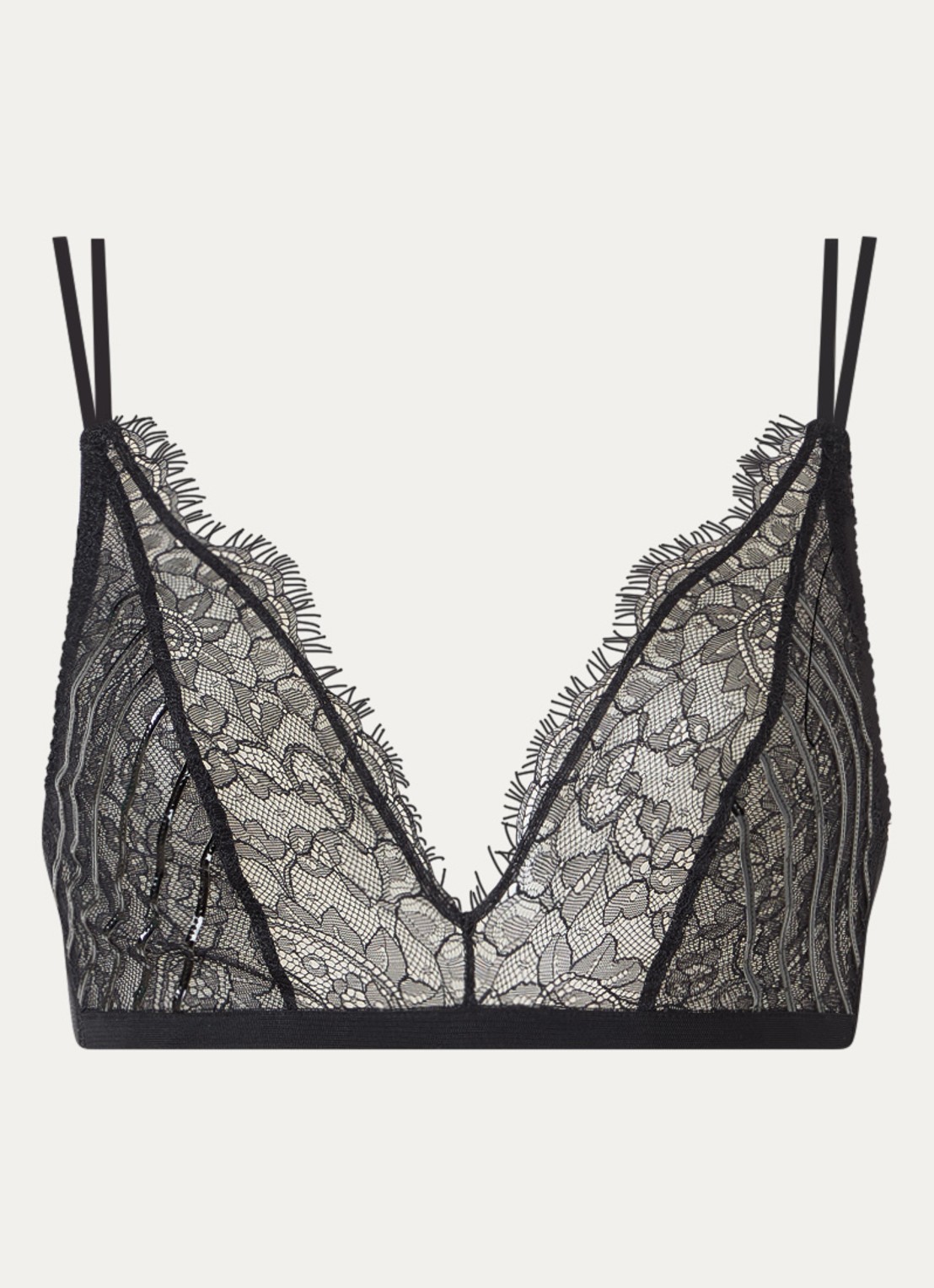 Sarda Chaika bralette van kant - voorkant 4 zwart