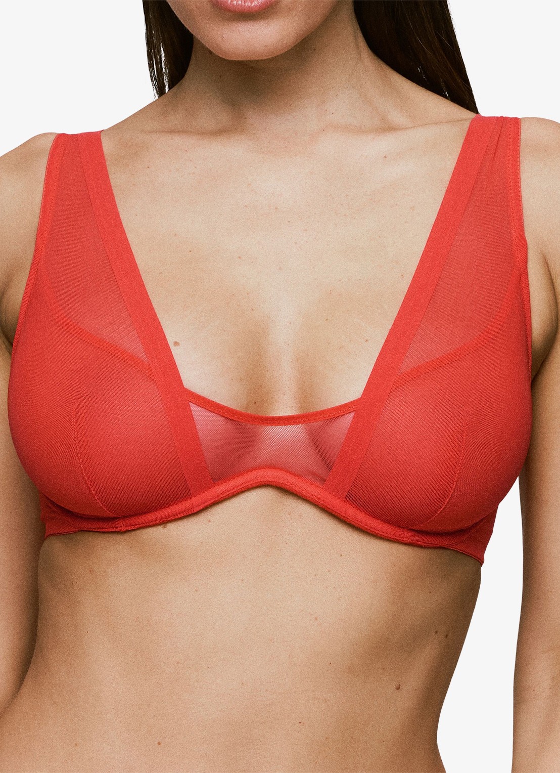 Sarda Chalmers beugel bh van mesh - detail 4 rood