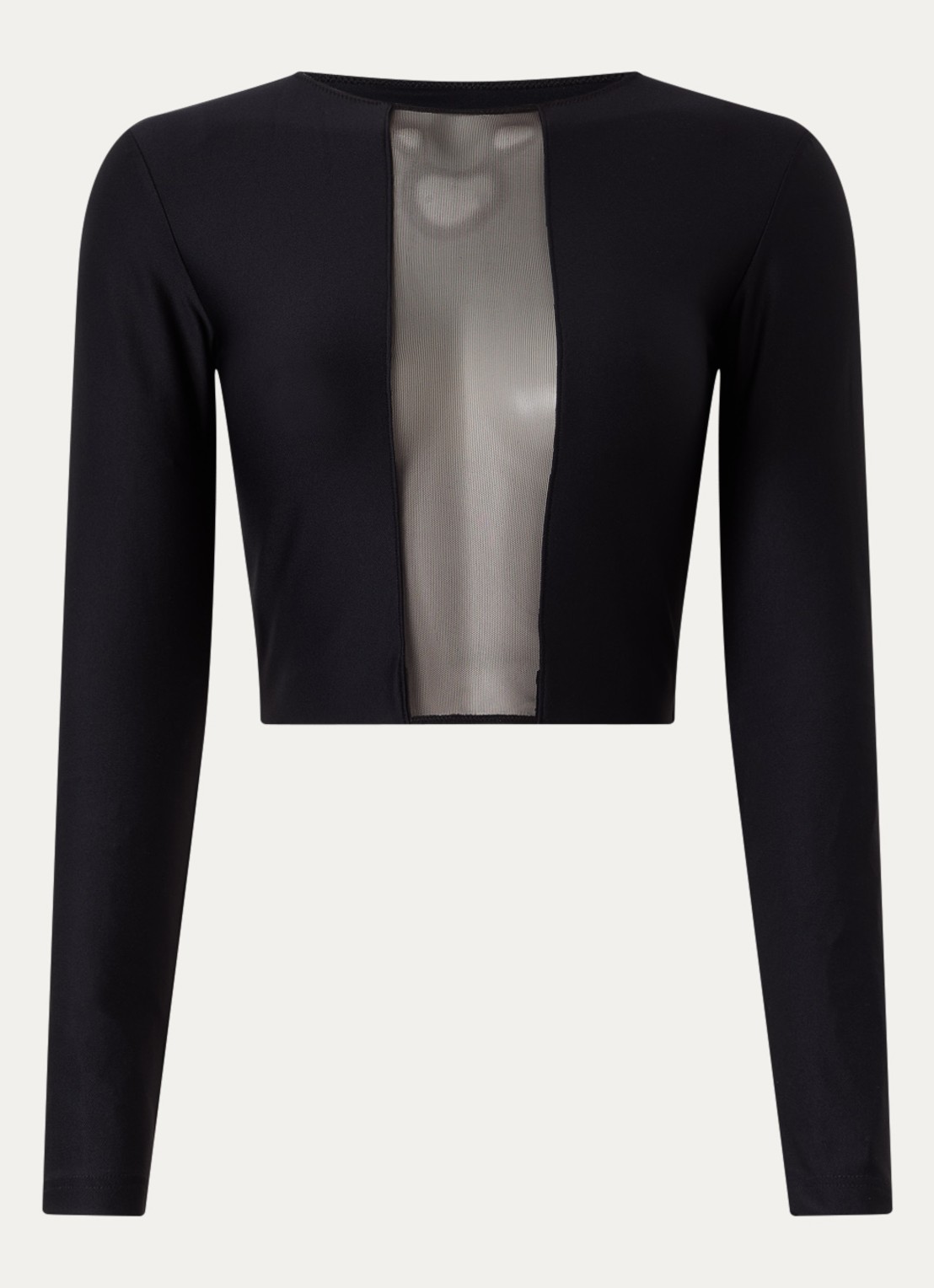 Sarda Chalmers crop top met details van mesh - voorkant zwart