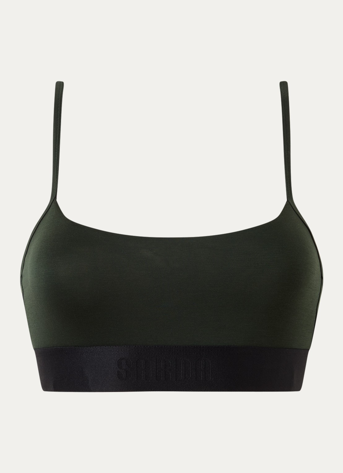 Sarda Eliza bralette met logoband - voorkant 3 legergroen