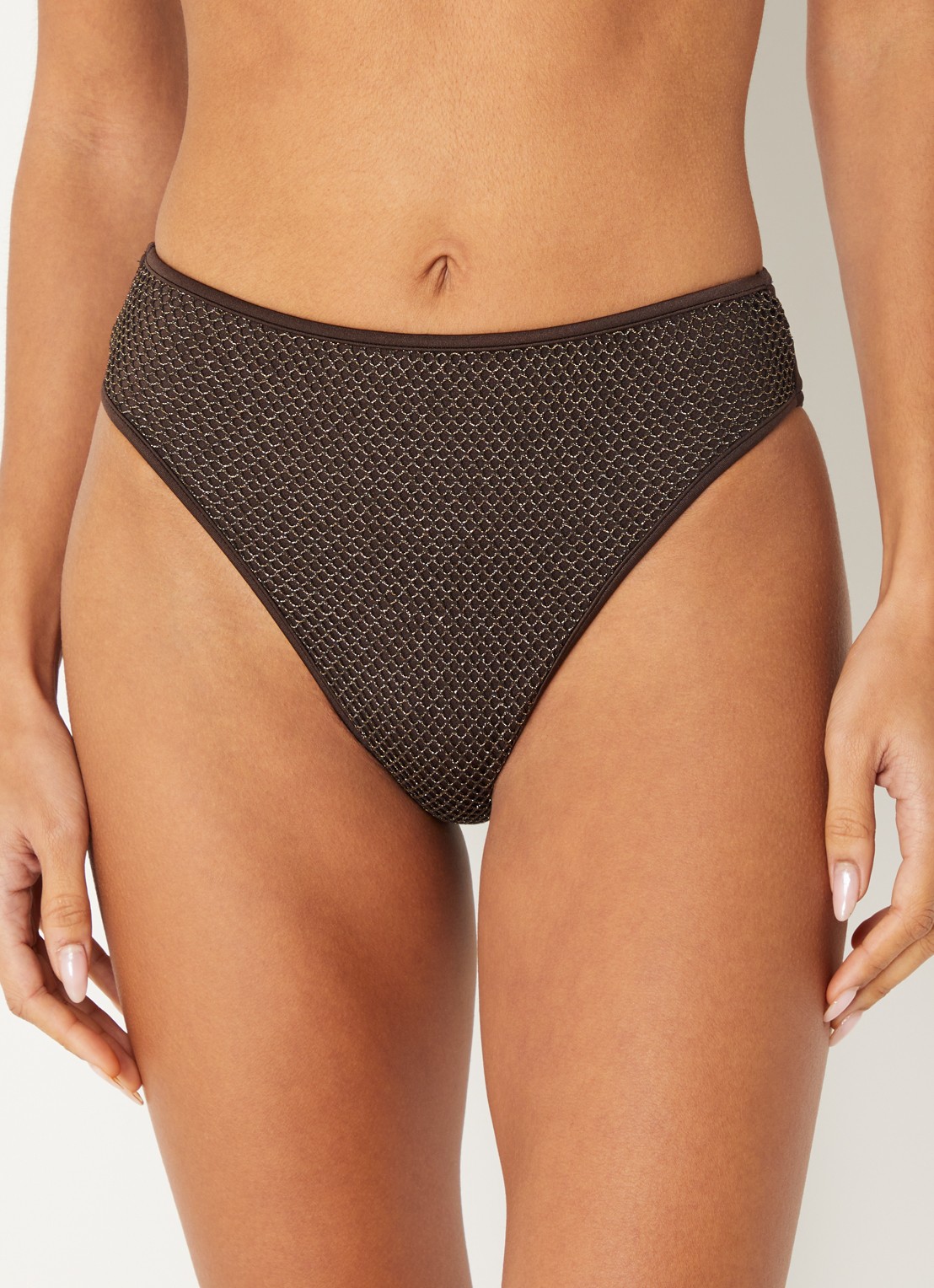 Sarda Janja high waisted bikinislip met lurex - detail 4 donkerbruin