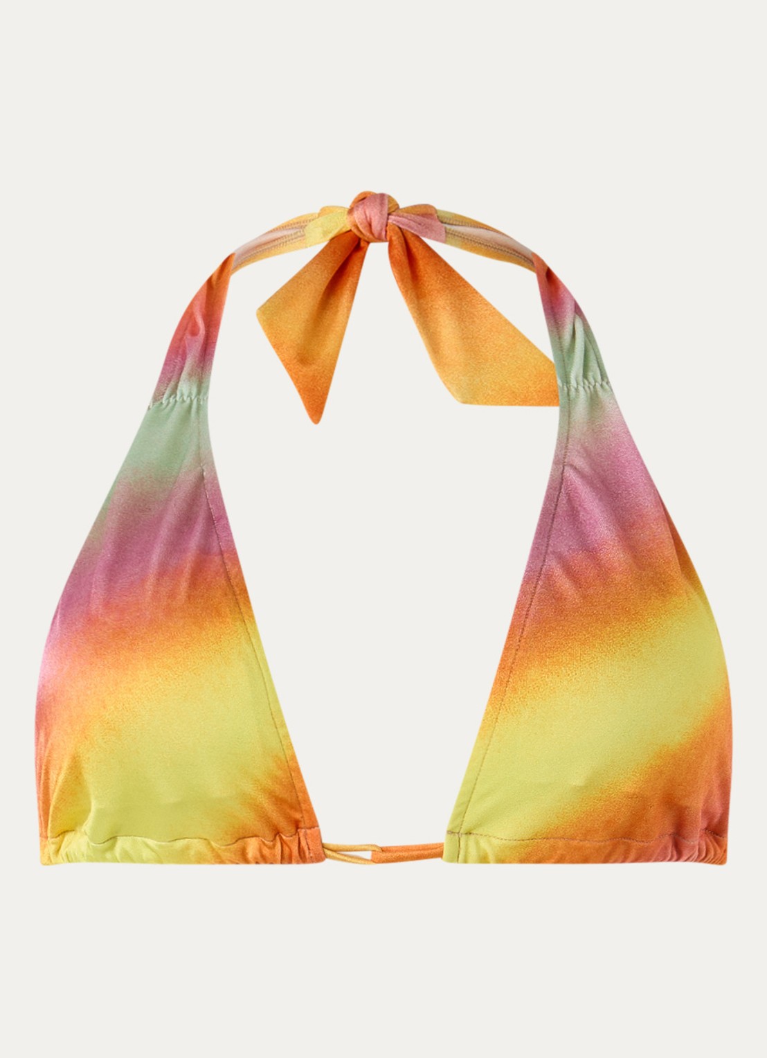 Sarda Kim halter bikinitop met streepprint en uitneembare vulling - voorkant orange