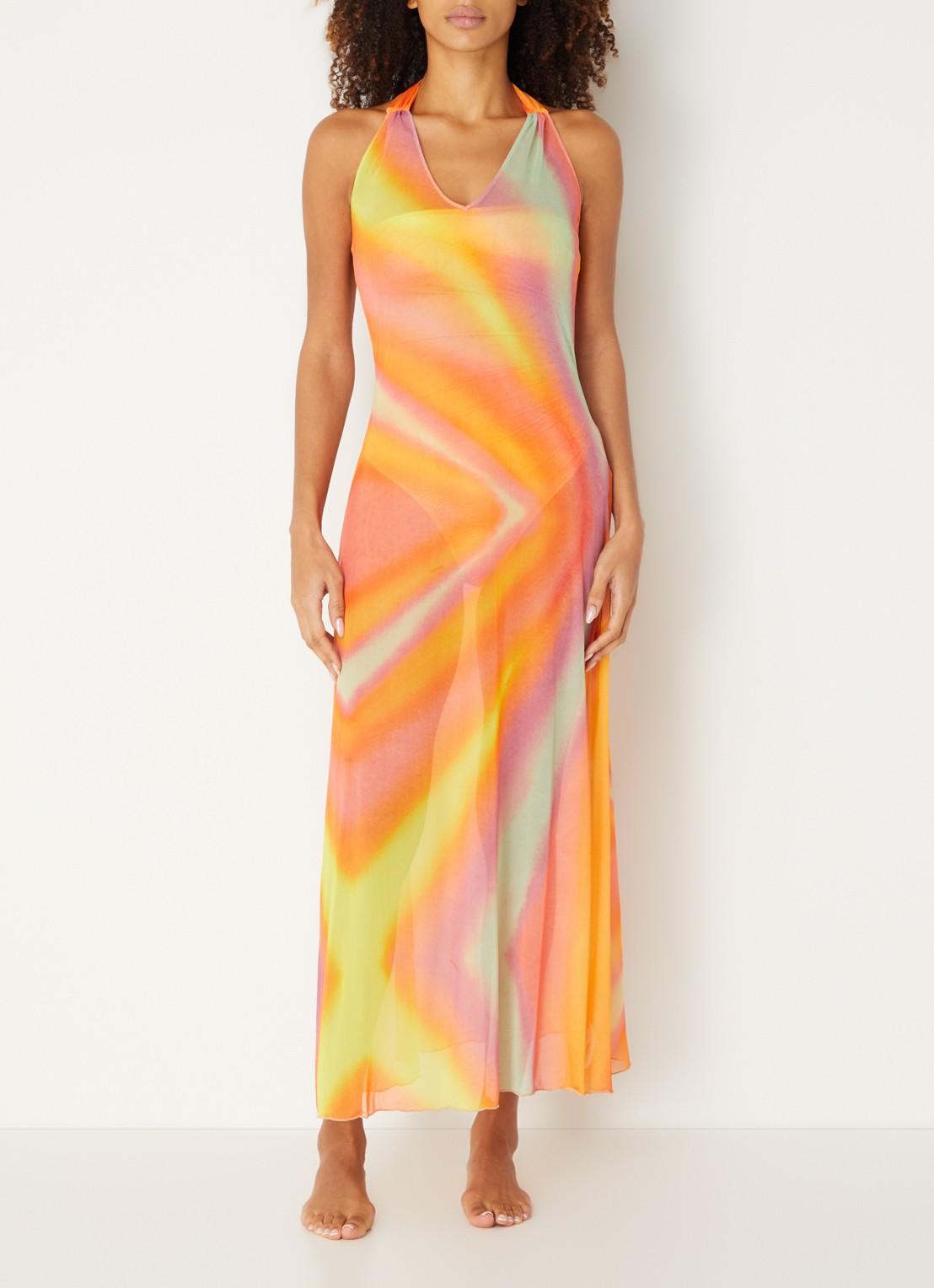 Sarda Kim maxi strandjurk van mesh - detail 4 orange