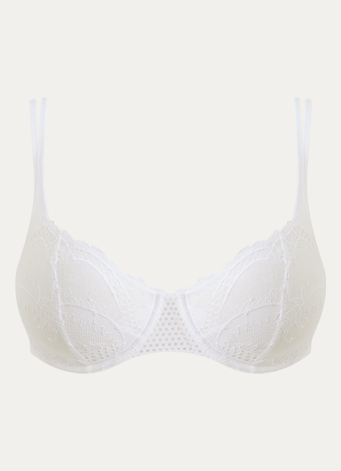 Sarda Lisa balconette bh van kant - voorkant wit