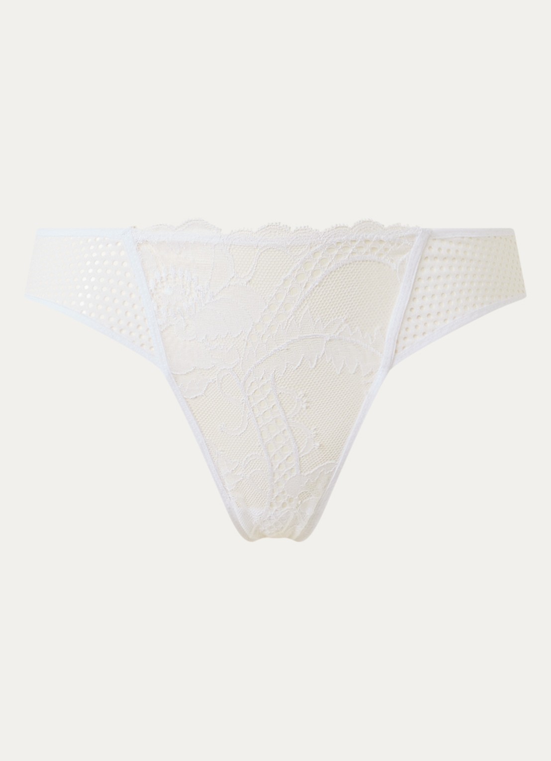Sarda Lisa string met kant - voorkant wit