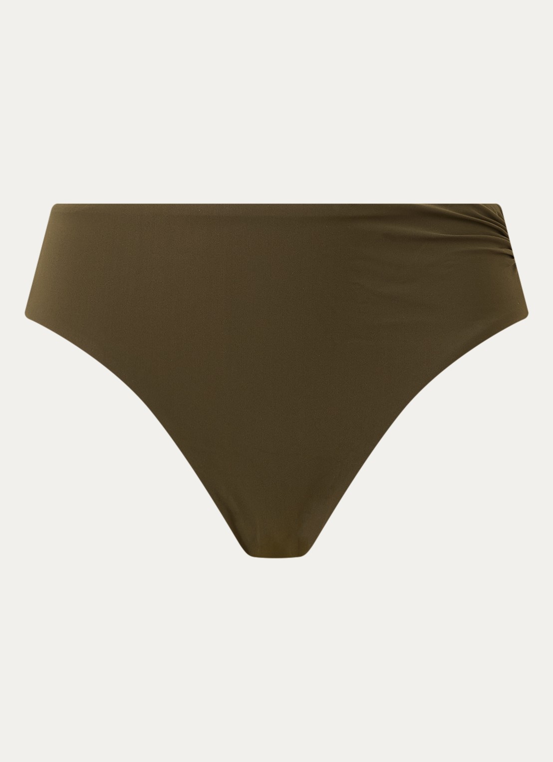 Sarda Lita bikinislip met plooidetail - voorkant 4 bronsgroen