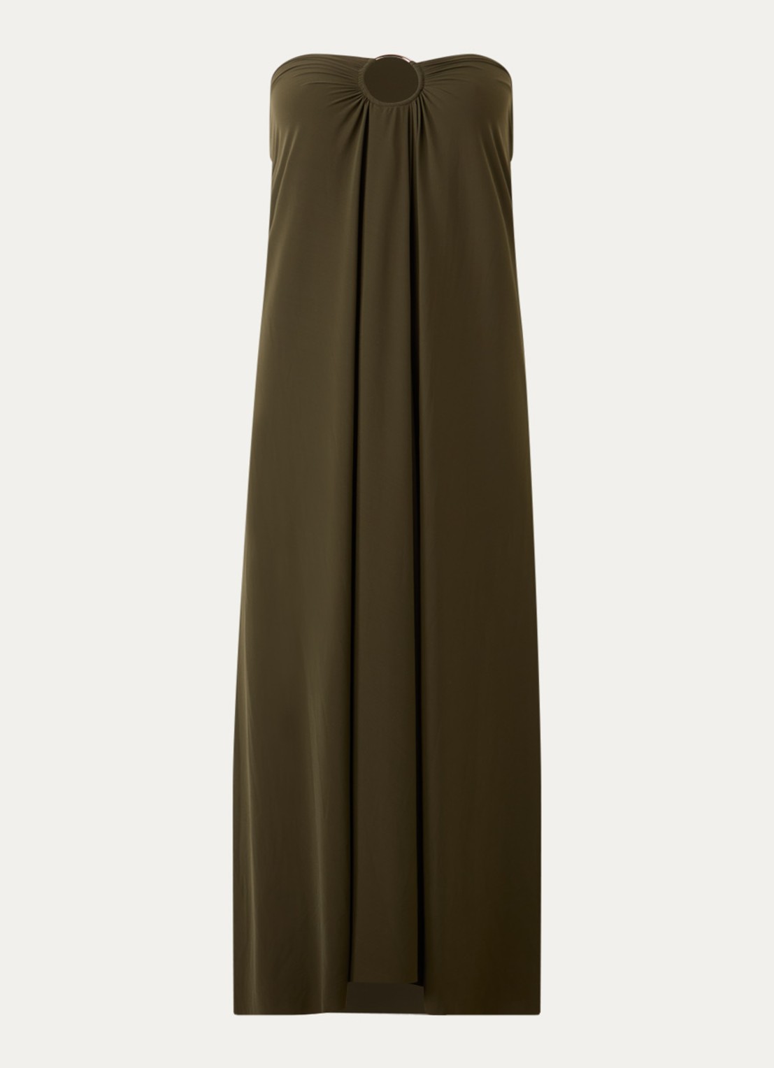 Sarda Lita maxi strandrok met cut-out detail - voorkant 3 olijfgroen
