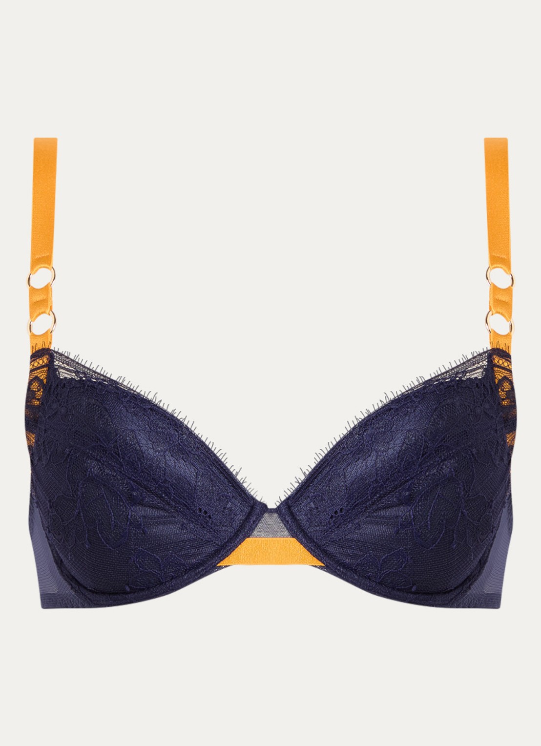 Sarda Lovelace push-up bh met uitneembare vulling - voorkant donkerblauw