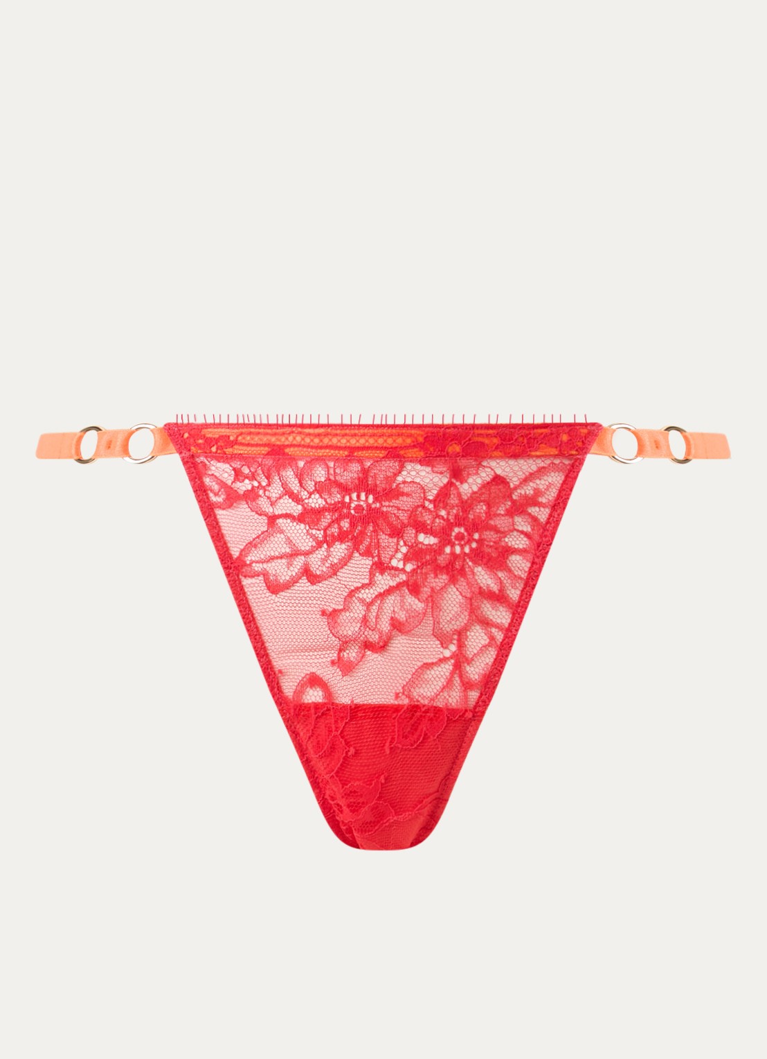 Sarda Lovelace slip van kant - voorkant koraalrood