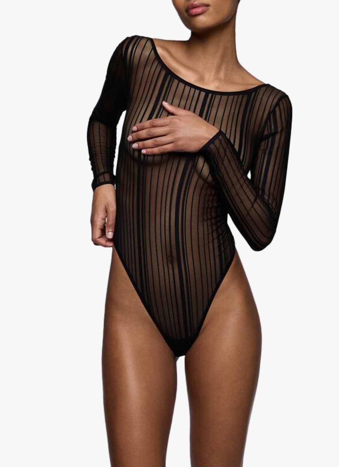 Sarda Mandl body van mesh - voorkant 4 zwart