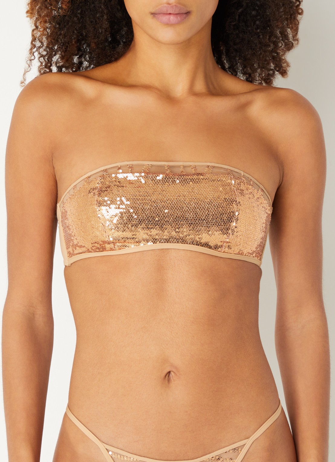 Sarda Milhon strapless bh met pailletten - detail 4 beige