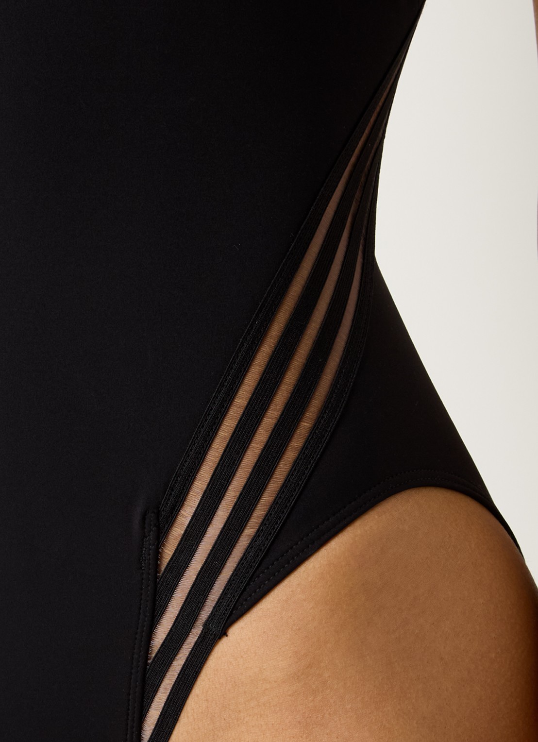 Sarda Miss badpak met ruches en mesh - detail 3 zwart