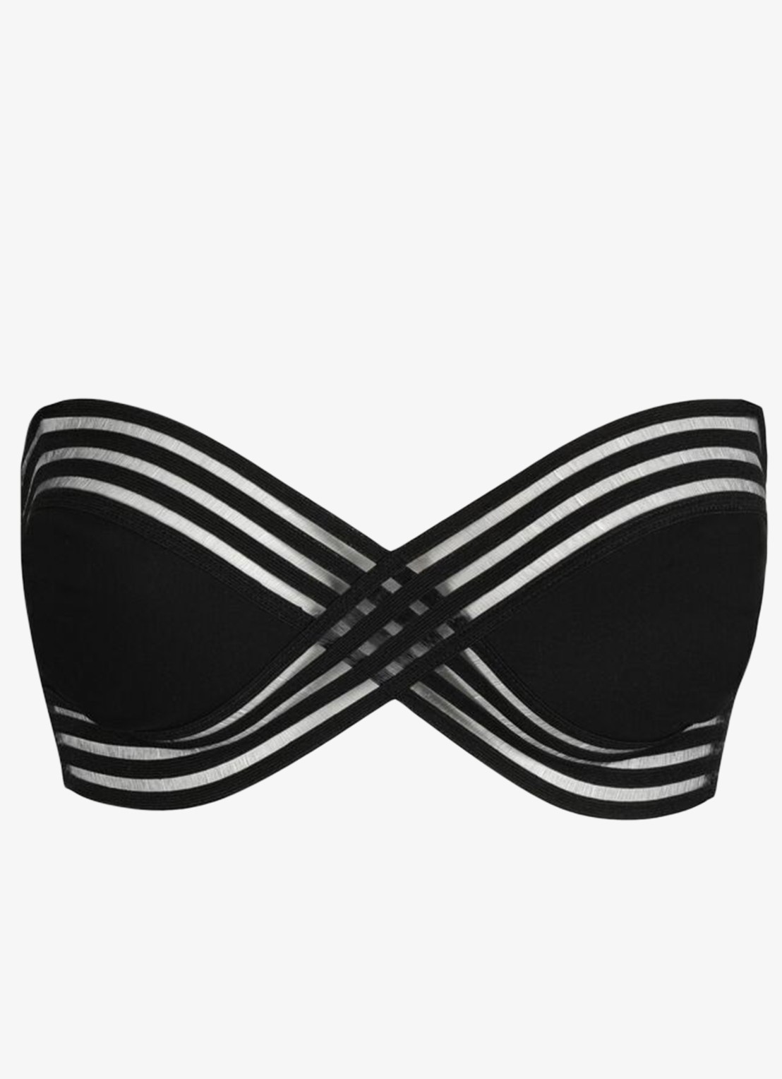 Sarda Miss bandeau bikinitop met afneembare bandjes - voorkant 4 zwart