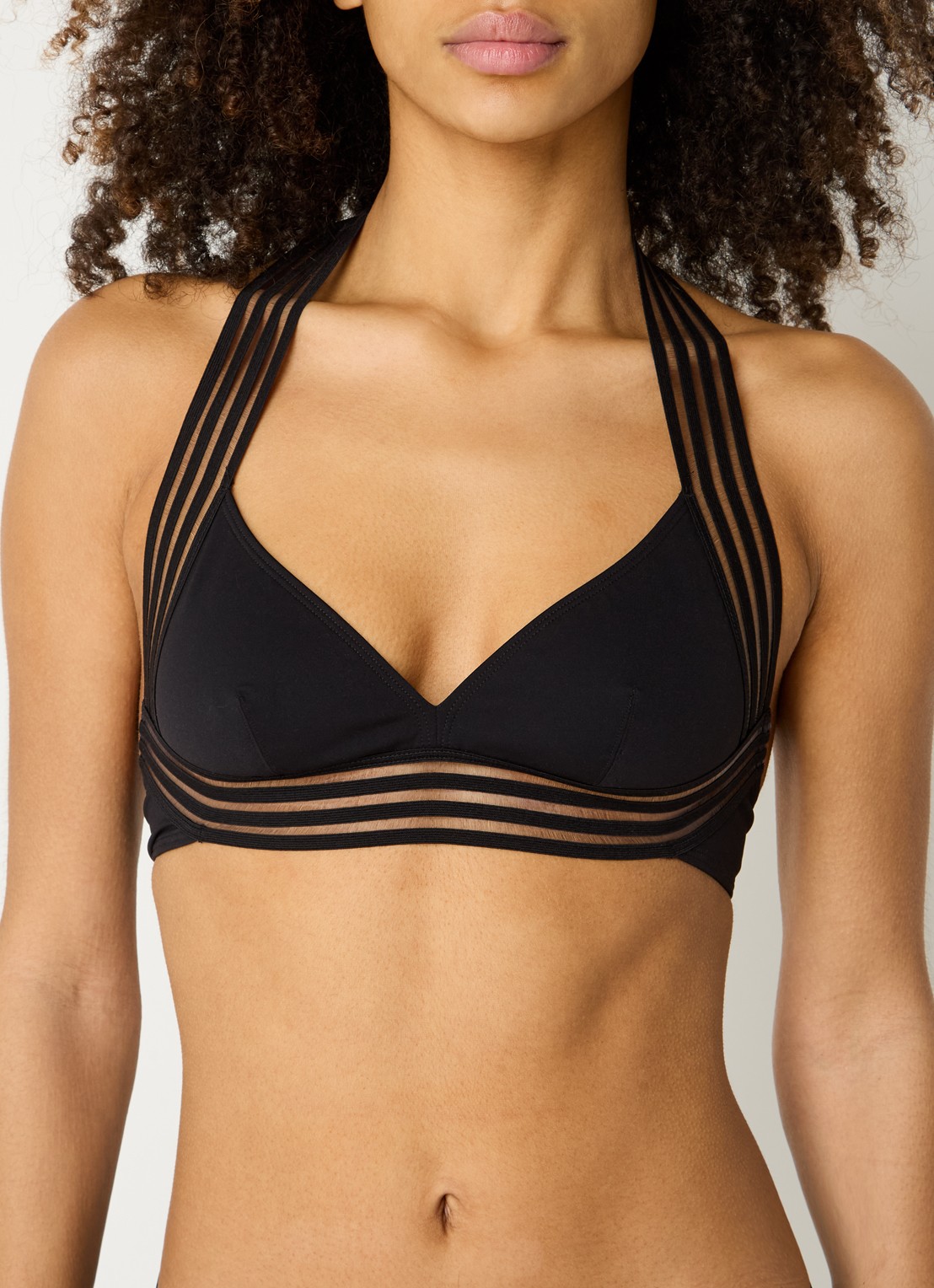 Sarda Miss halter bikinitop met mesh - detail 4 zwart