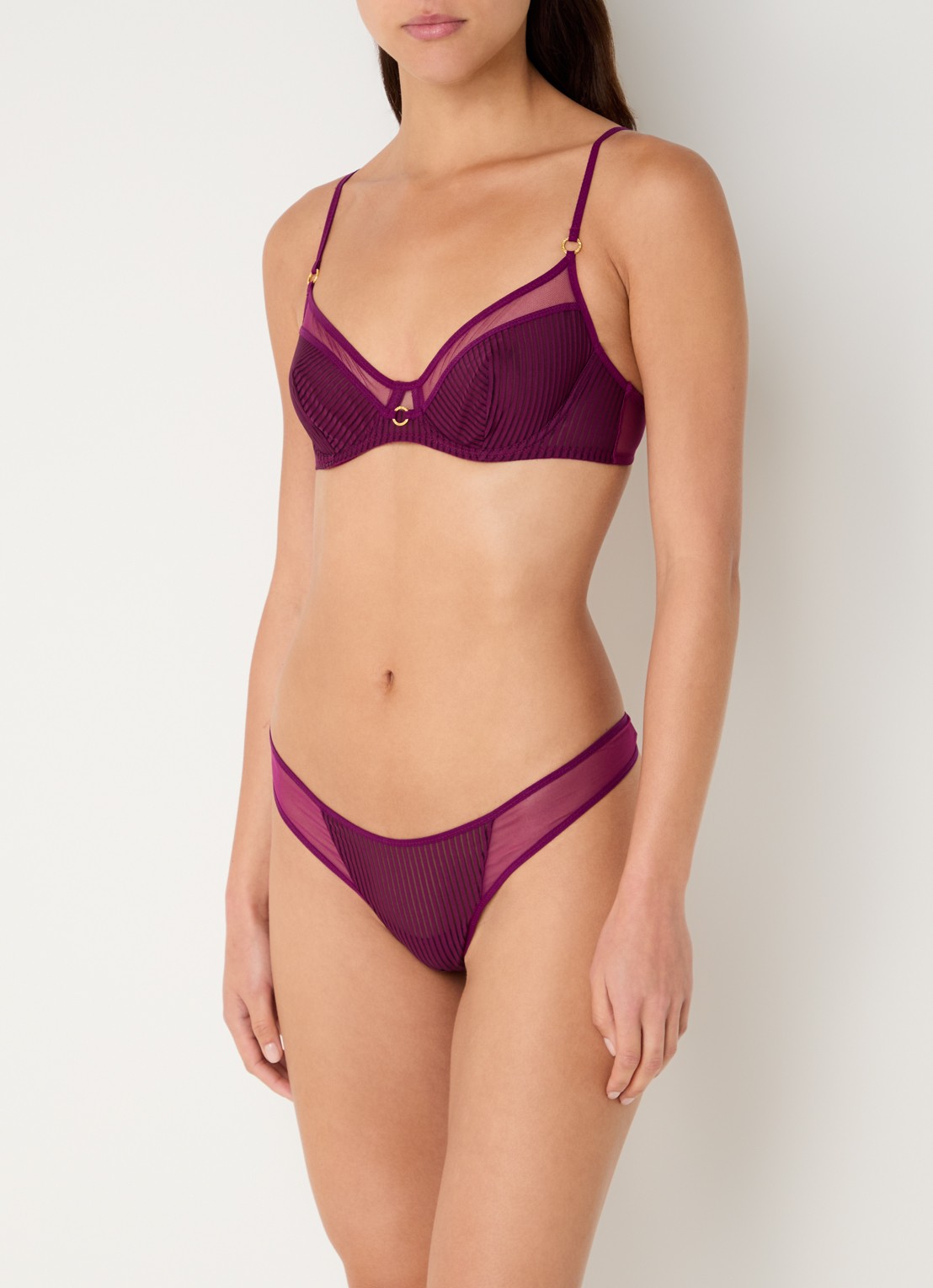 Sarda Radia beugel bh van mesh - voorkant 2 paars