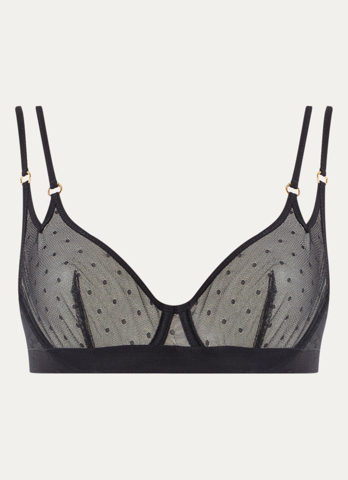 Sarda Rincon beugel bh van mesh - voorkant zwart