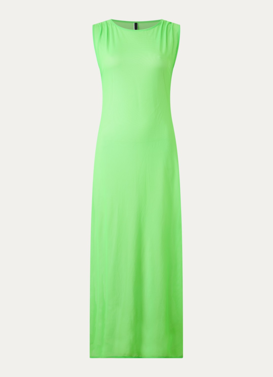 Sarda Sha maxi strandjurk van mesh - voorkant neongroen