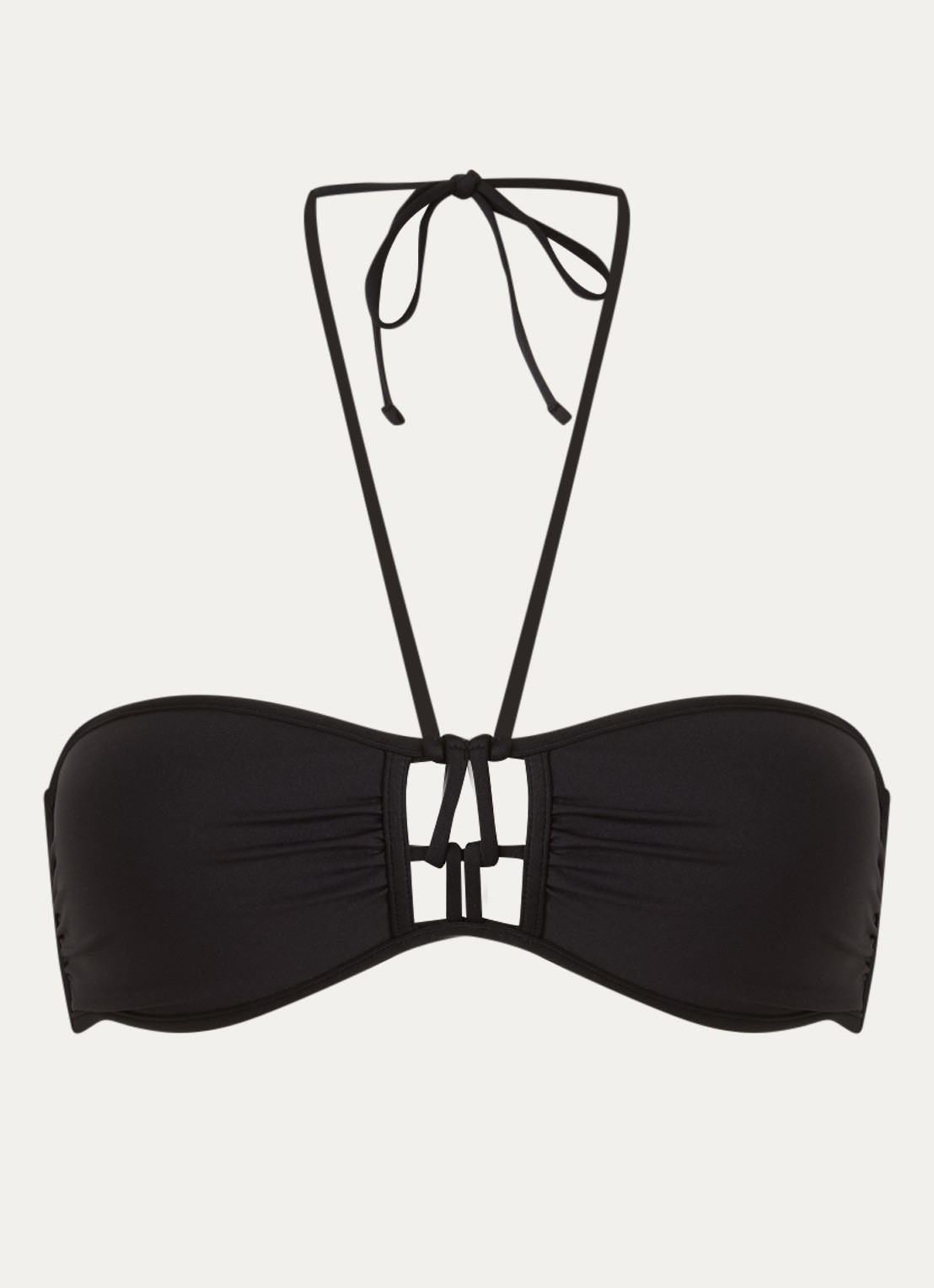 Sarda Sha voorgevormde bandeau bikinitop met cut-out detail - voorkant 2 zwart