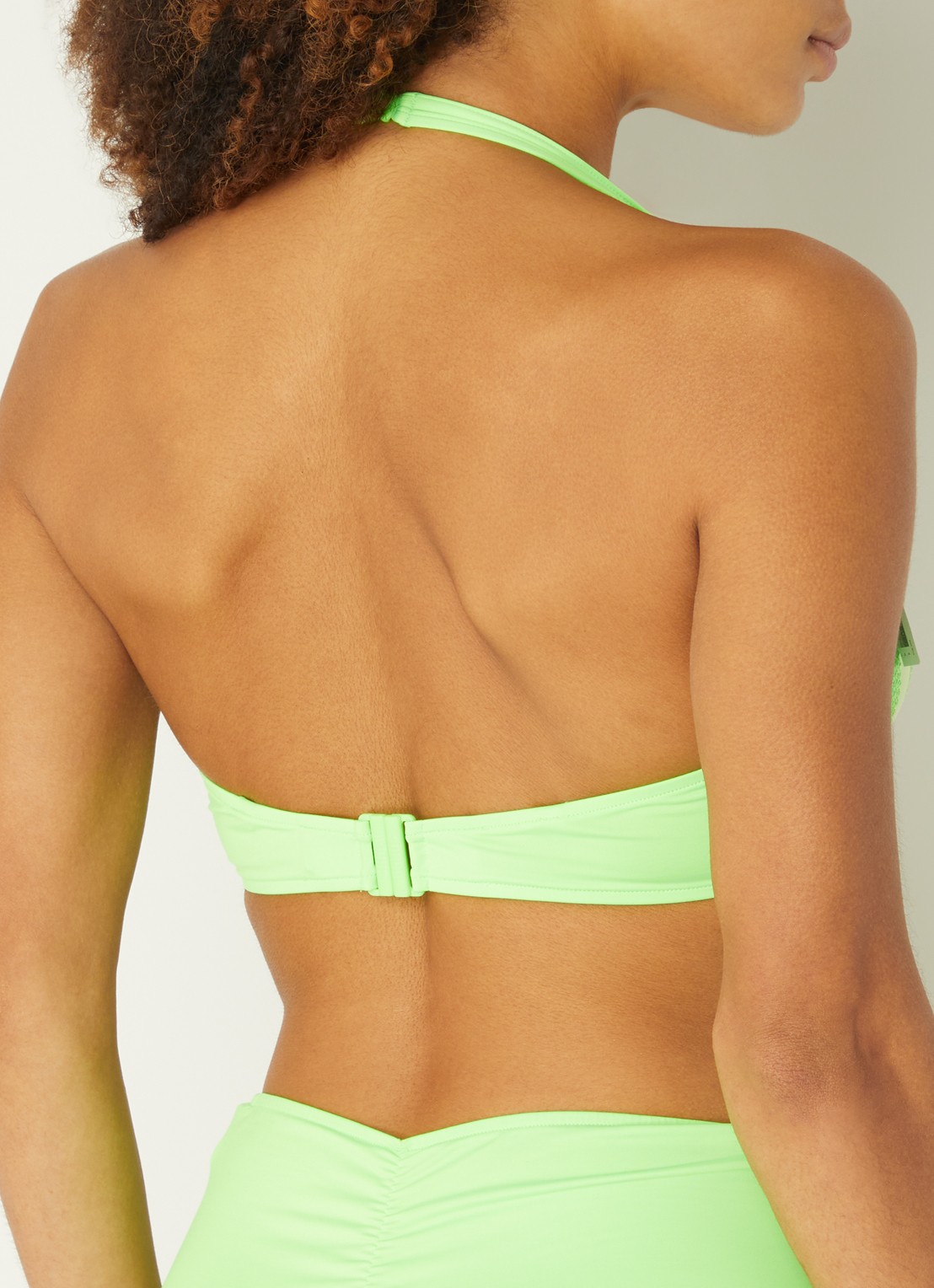 Sarda Sha voorgevormde triangel bikinitop met overlay van mesh - detail 5 neongroen