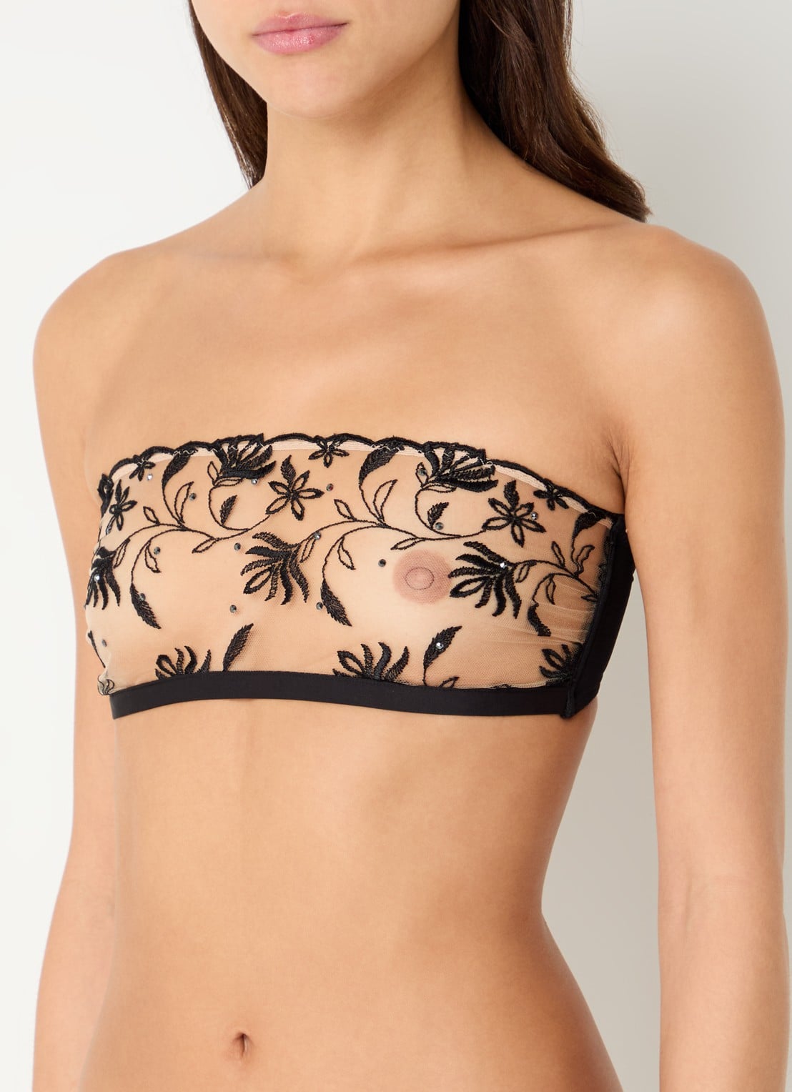 Sarda Shay strapless bh van mesh - detail 3 zwart