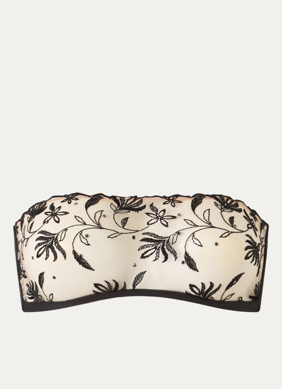 Sarda Shay strapless bh van mesh - voorkant zwart