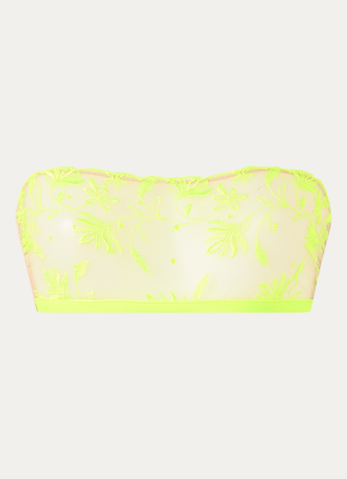 Sarda Shay strapless bh zonder mousse - voorkant neongeel