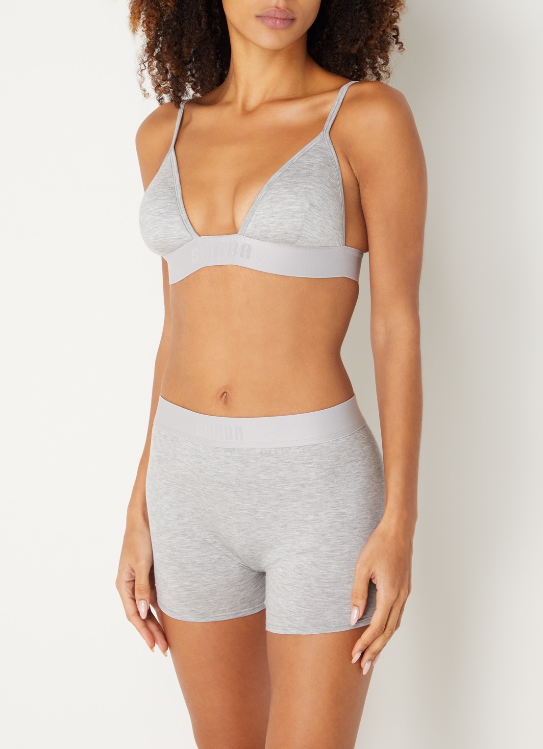 Sarda Sifan shorty met logoband - voorkant 5 grijsmele