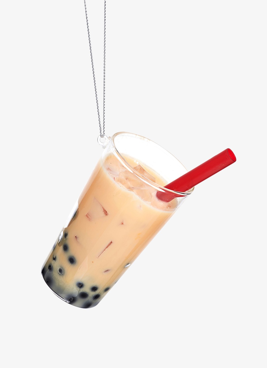 Sass & Belle Bubble Tea kersthanger 10,2 cm - voorkant abrikoos