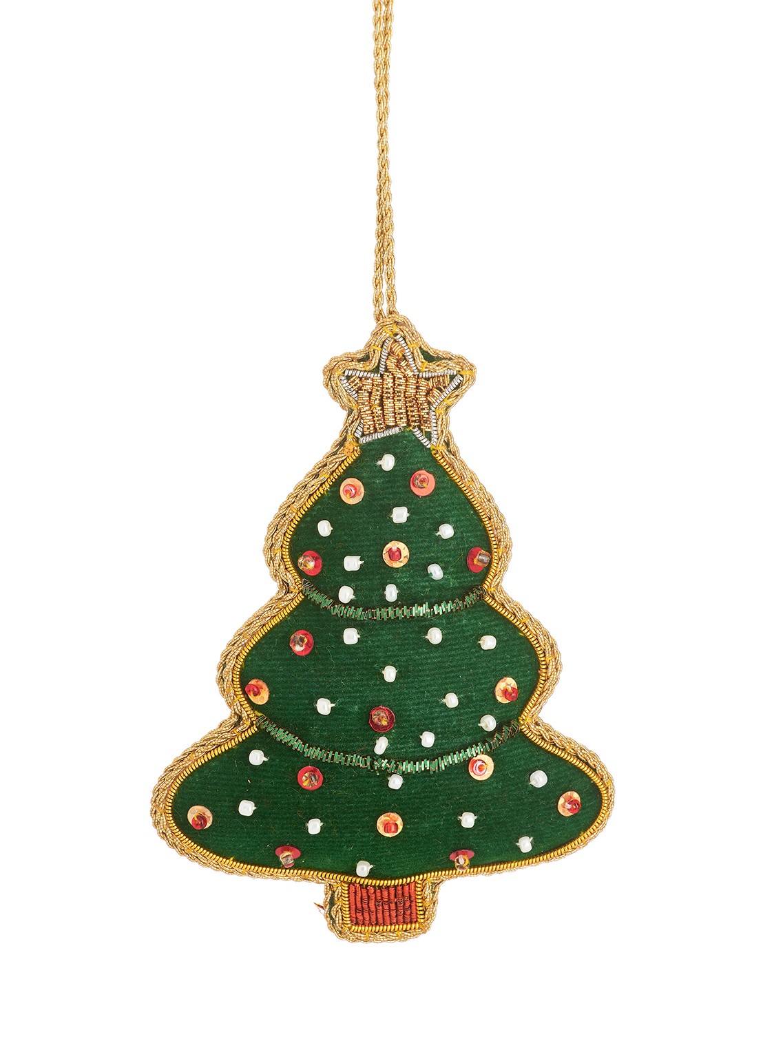 Sass & Belle Kerstboom kersthanger 11 cm - voorkant groen