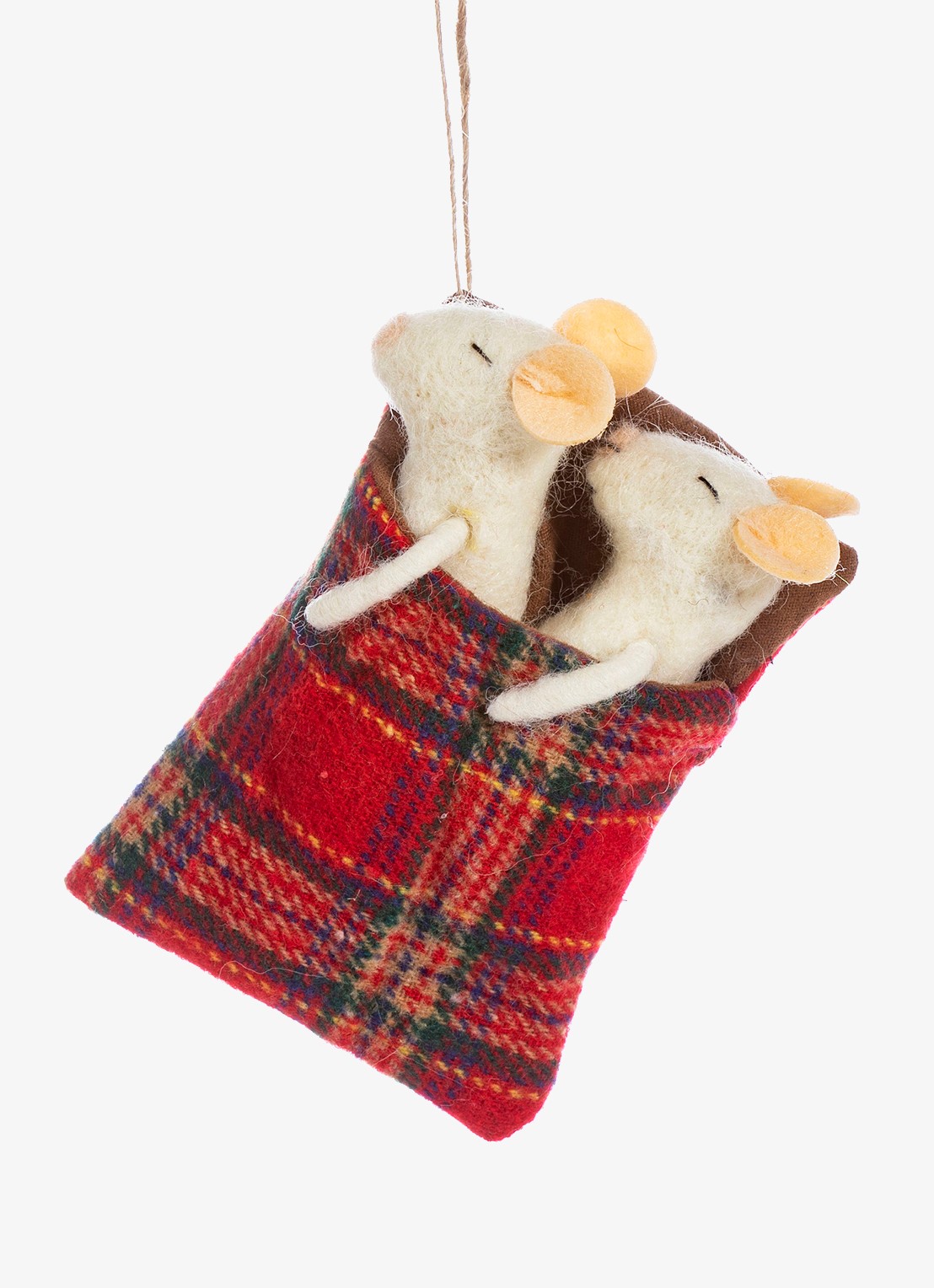 Sass & Belle Muizen kersthanger 11 cm - voorkant rood